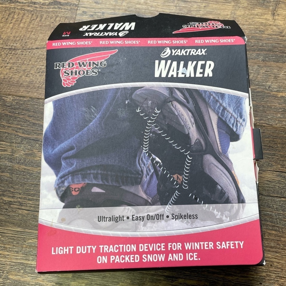 Yaktrax Walk Red Wing Shoes Traction Cleats Medium Black Ultralight Spikeless US